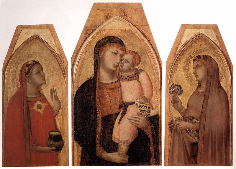 The Virgin and Child with Mary Magdalene and Saint Dorothy - Ambrogio Lorenzetti