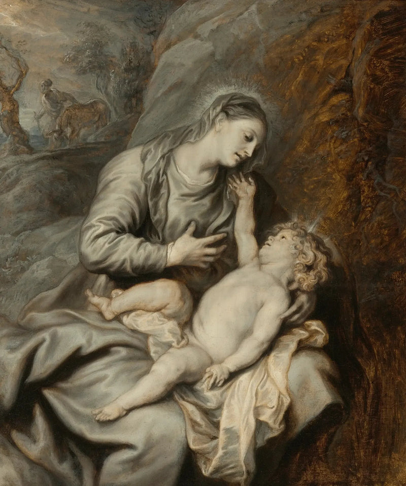The Virgin and Child with Rest During the Flight into Egypt - Antoine van Dyck
