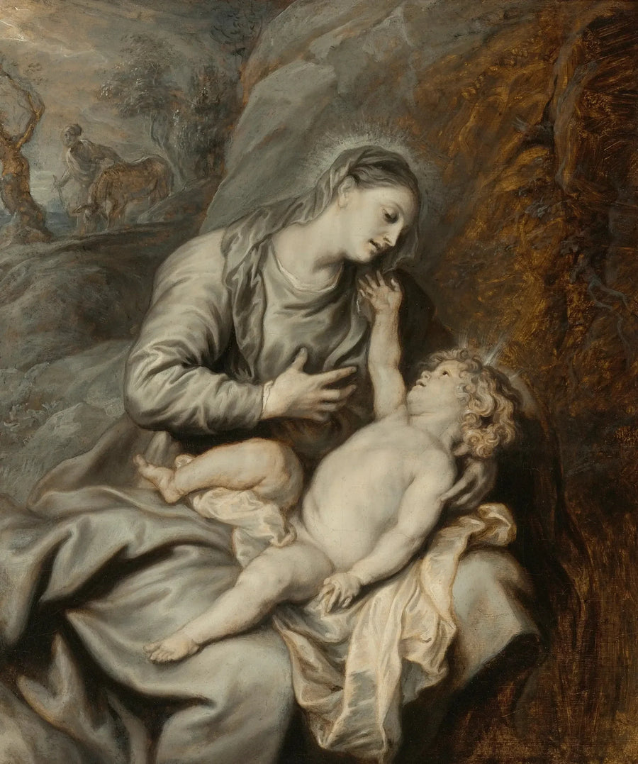 The Virgin and Child with Rest During the Flight into Egypt - Antoine van Dyck