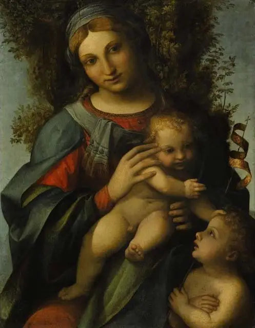 The Virgin and Child with Saint John the Baptist as a child - Antonio da Correggio