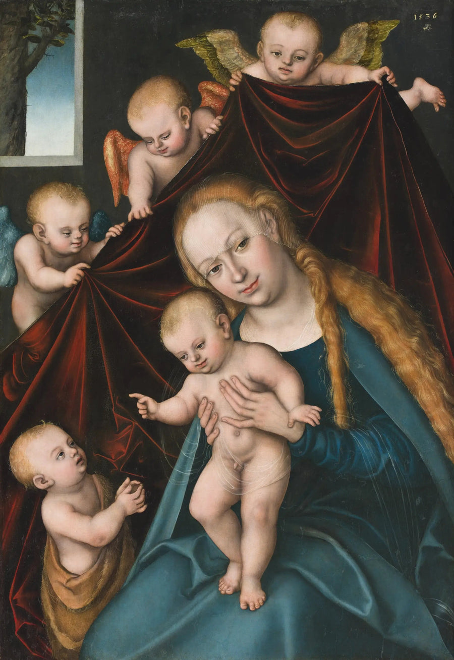 The Virgin and Child with Saint John the Baptist as a child and angels - Lucas Cranach the Elder