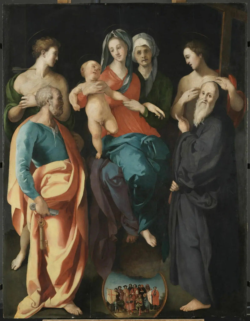The Virgin and Child with Saint Anne and Four Saints - Pontormo