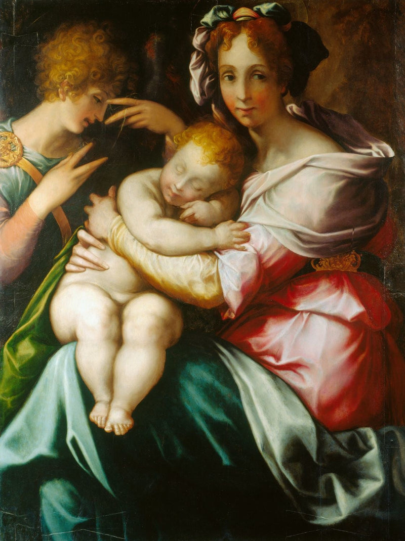 The Virgin and Child with an Angel - Francesco Salviati