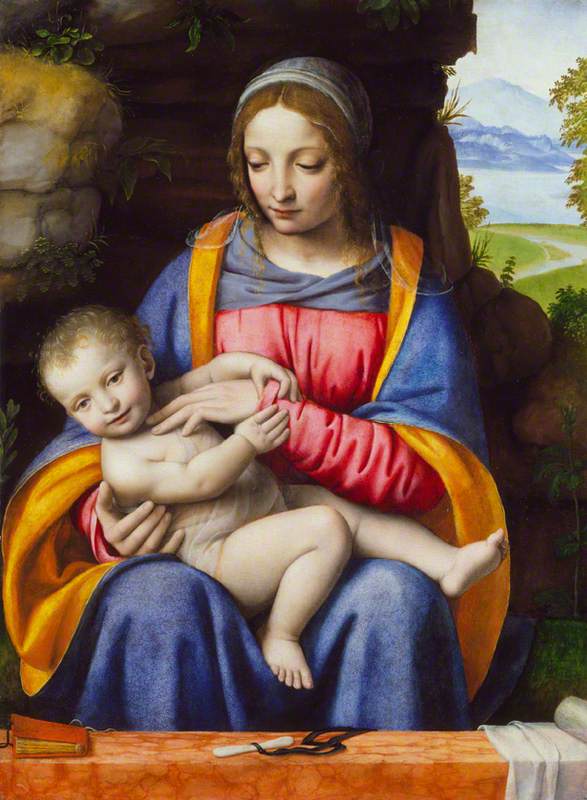 The Virgin and Child in a Landscape - Bernardino Luini