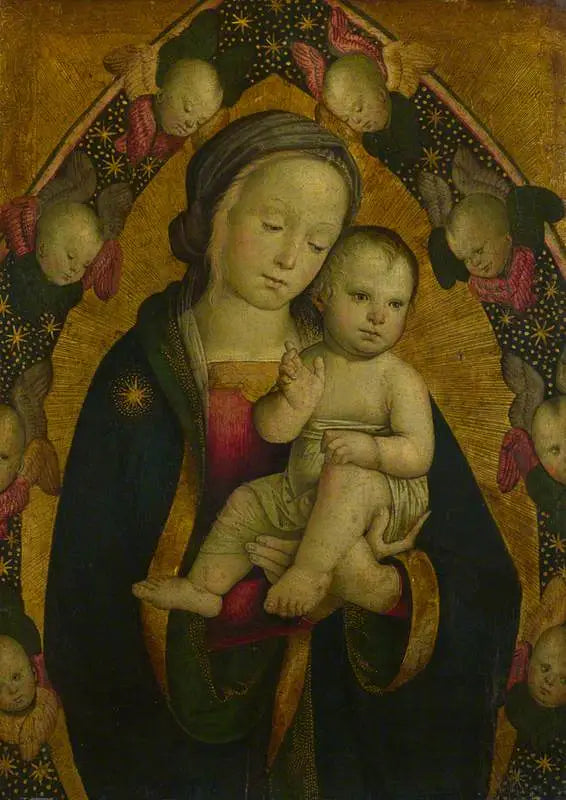 The Virgin and Child in an almond with cherubs - Pietro Perugino
