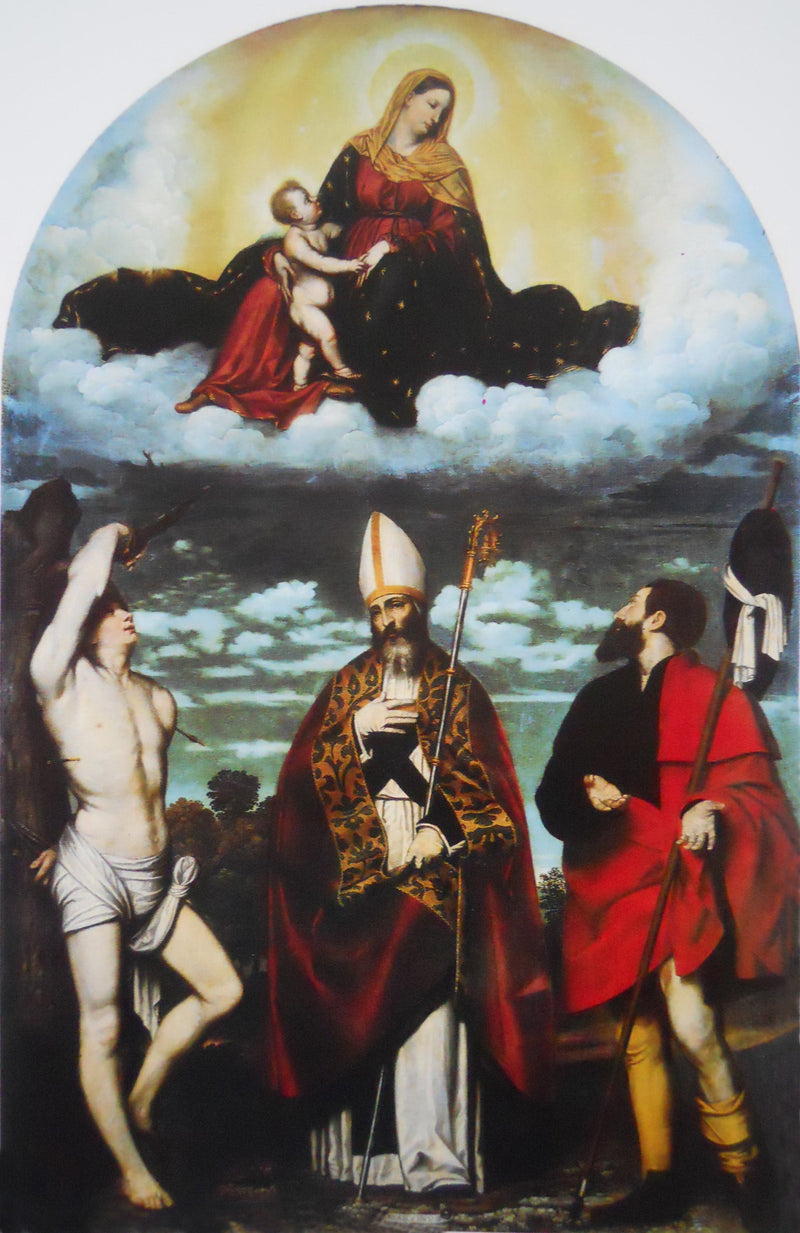 The Virgin and Child in Glory with Saints Roch, Martin, and Sebastian - Alessandro Bonvicino