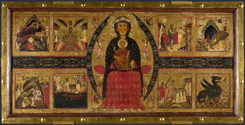 The Virgin and Child in Majesty, with Narrative Scenes - Margaritone d'Arezzo