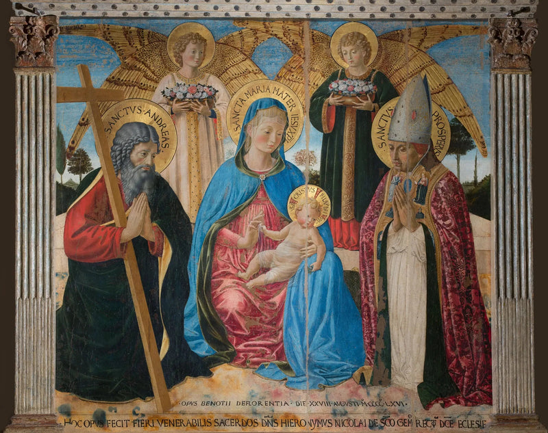 The Virgin and Child between Saint Andrew and Saint Prosper - Benozzo Gozzoli
