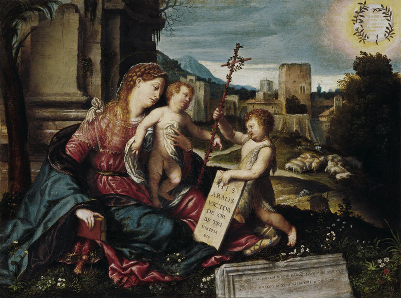 The Virgin and Child with the Young Saint John - Alessandro Bonvicino