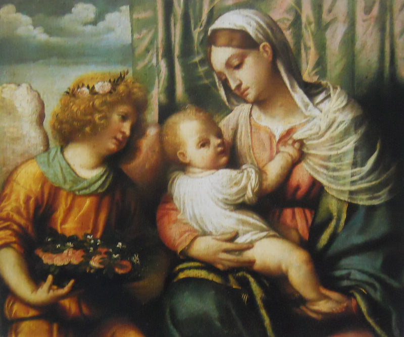 The Virgin and Child with an Angel - Alessandro Bonvicino