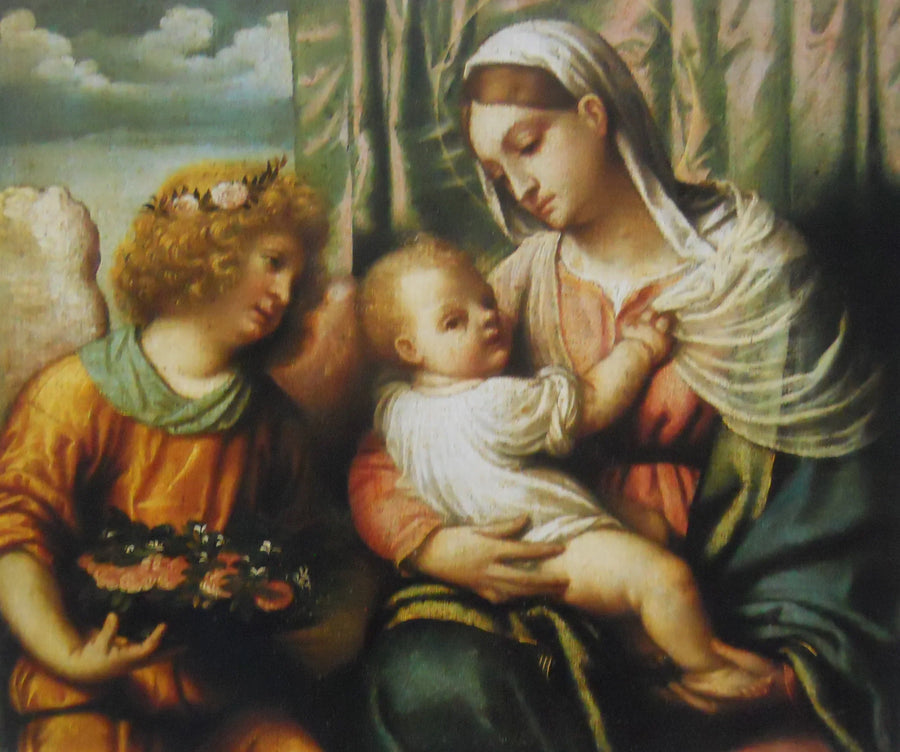 The Virgin and Child with an Angel - Alessandro Bonvicino
