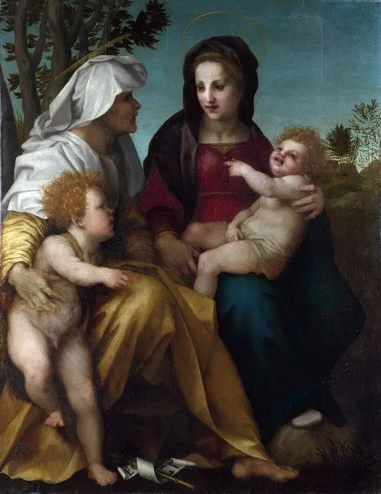 The Virgin and Child, Saint Elizabeth and Saint Baptiste - Andrea del Sarto