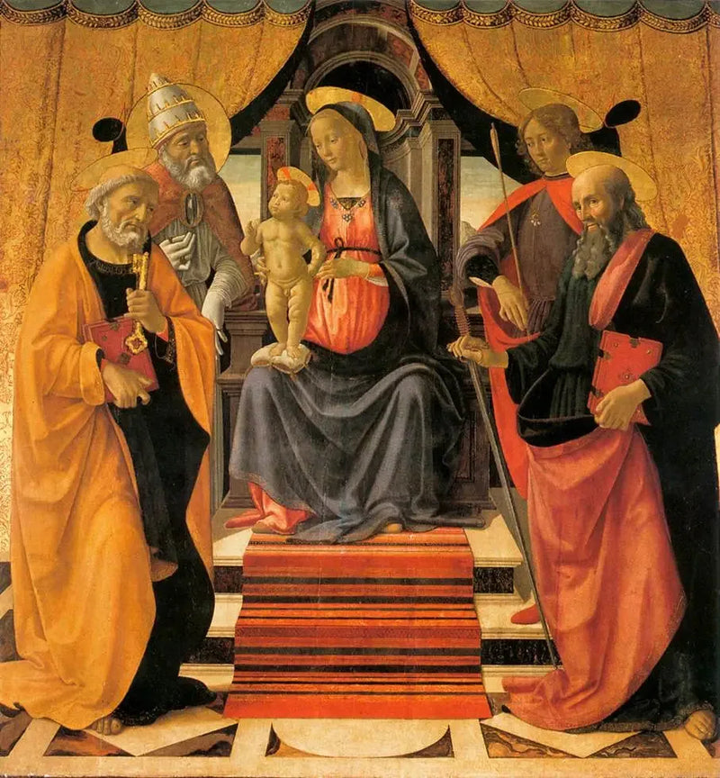 The Virgin and Child Enthroned with Saints - Domenico Ghirlandaio