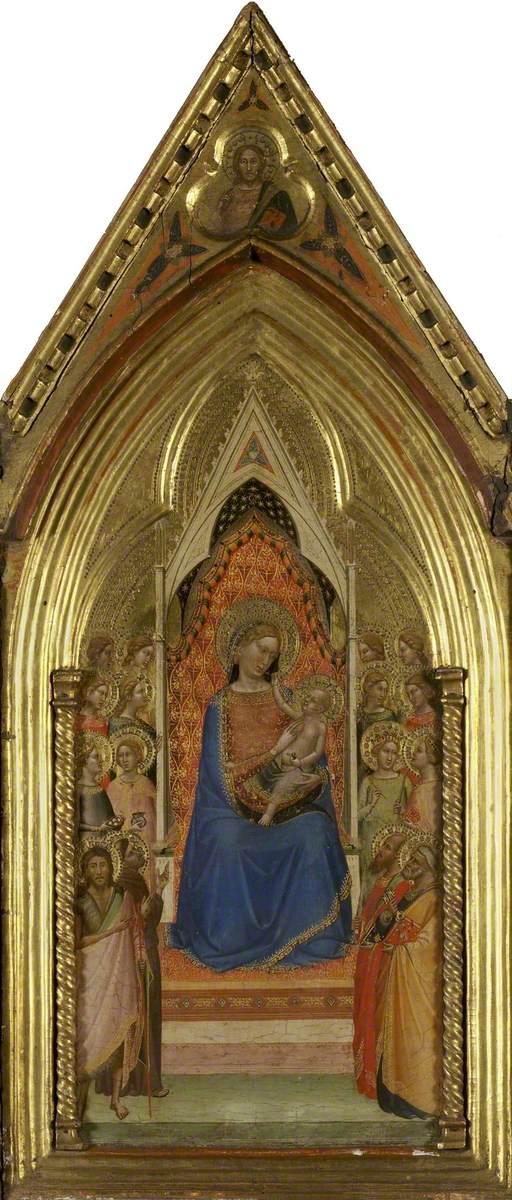 The Virgin and Child Enthroned with Saints (triptych, central panel) - Bernardo Daddi