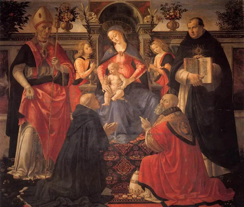 The Virgin and Child enthroned between angels and saints - Domenico Ghirlandaio