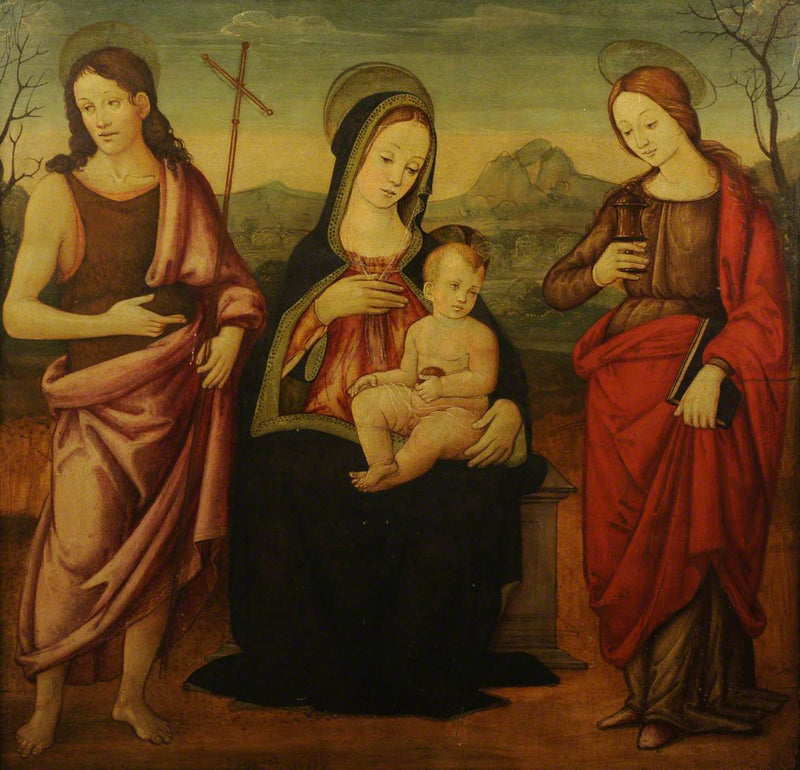 The Virgin and Child with Saint John the Baptist and Saint Mary Magdalene - Francesco Francia