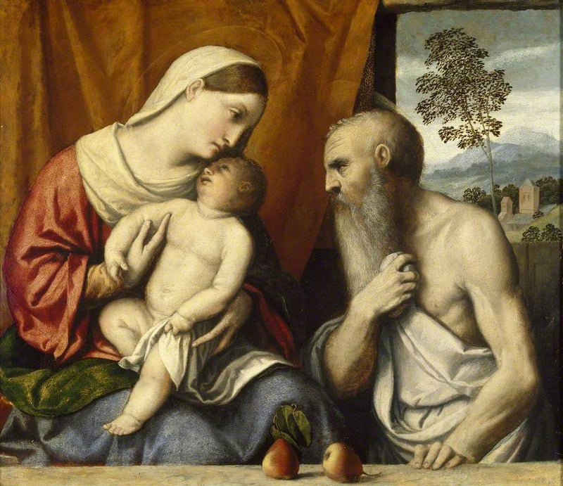 The Virgin and Child with Saint Jerome - Alessandro Bonvicino