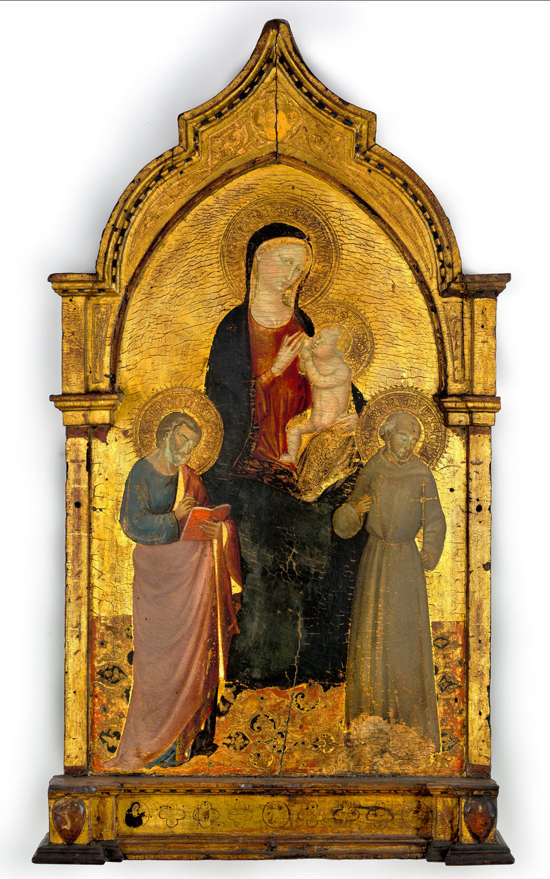 The Virgin and Child with Saint Matthew and Saint Francis - Bicci di Lorenzo