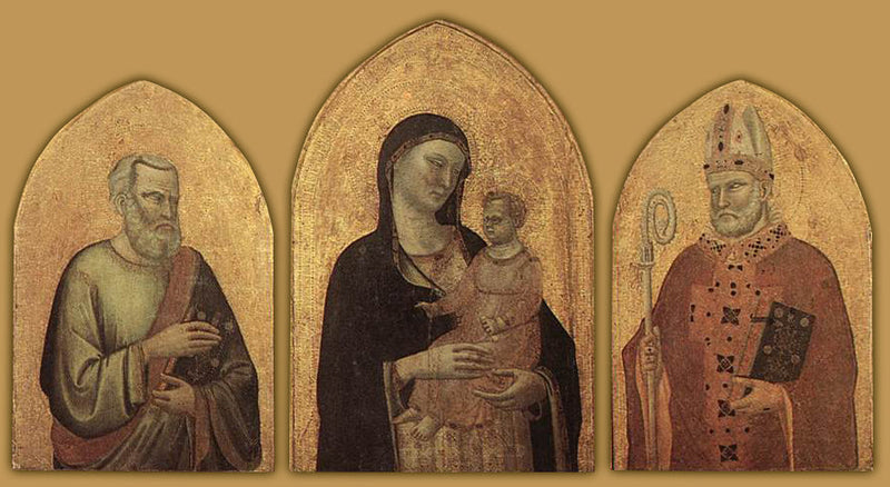 The Virgin and Child with Saint Matthew and Saint Nicholas - Bernardo Daddi