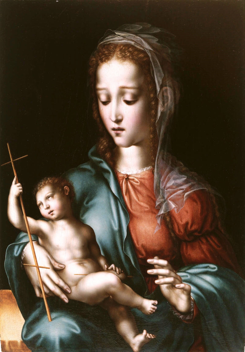 The Virgin and Child with a Spindle - Luis de Morales