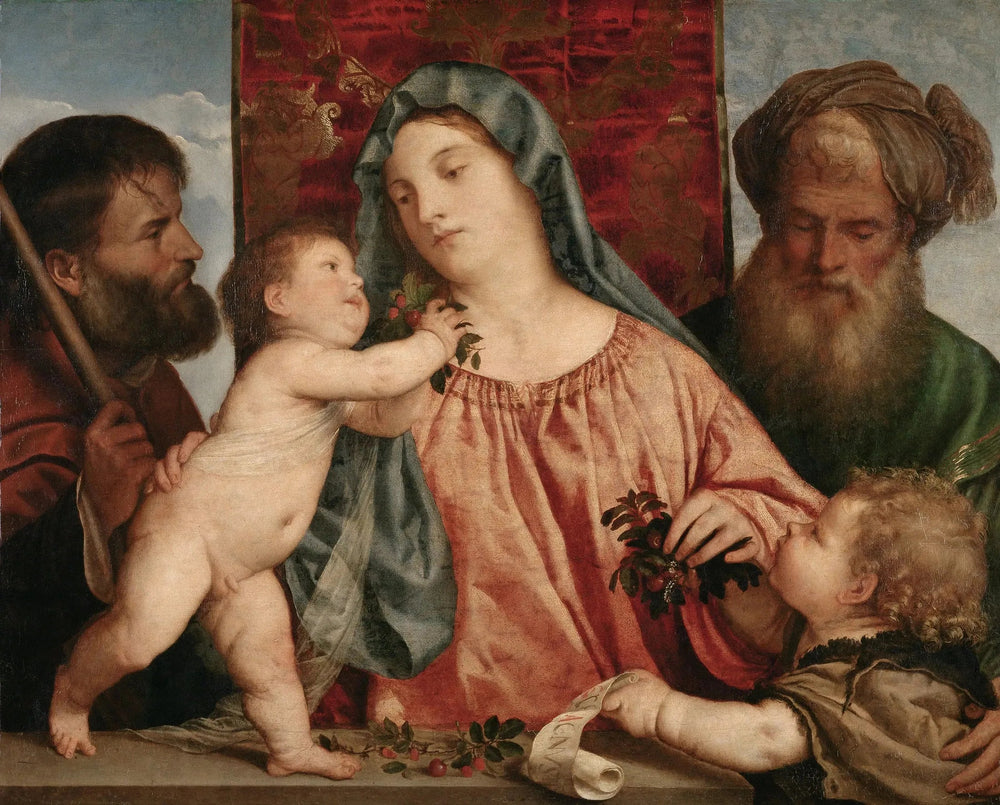 La Vierge aux cerises - Titian image 1 reproduction de peinture à l’huile