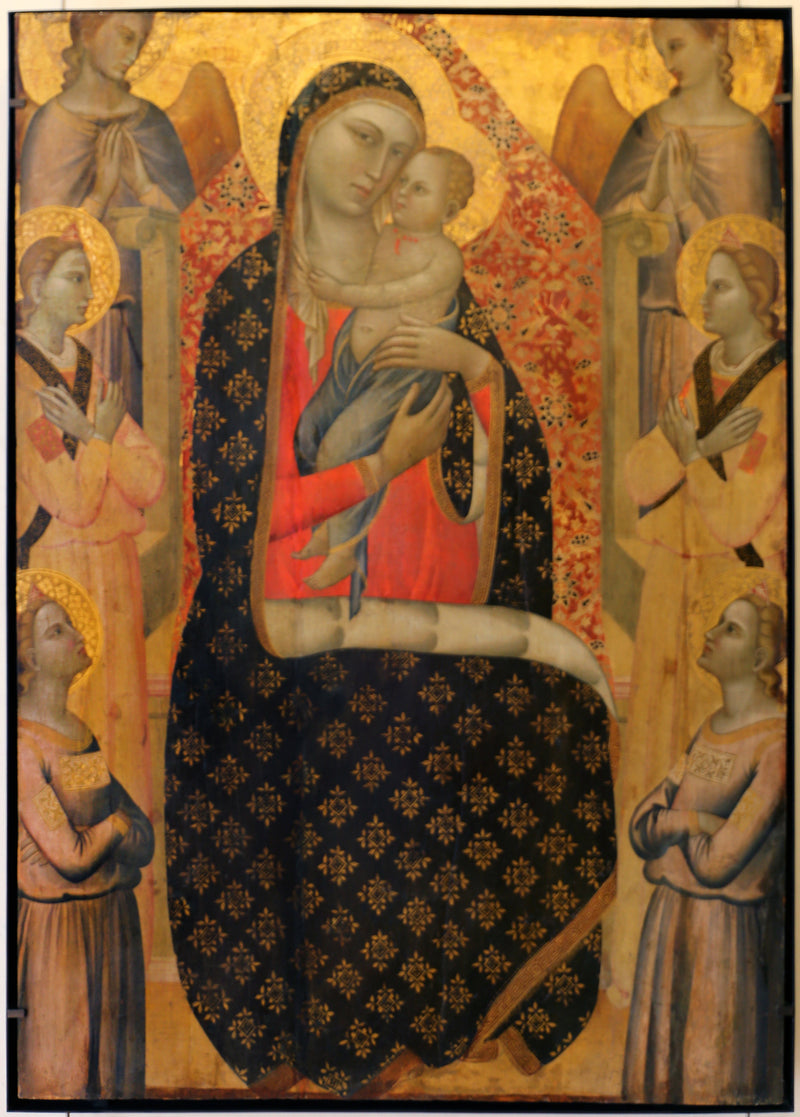 The Virgin of Majesty surrounded by six angels - Francescuccio Ghissi