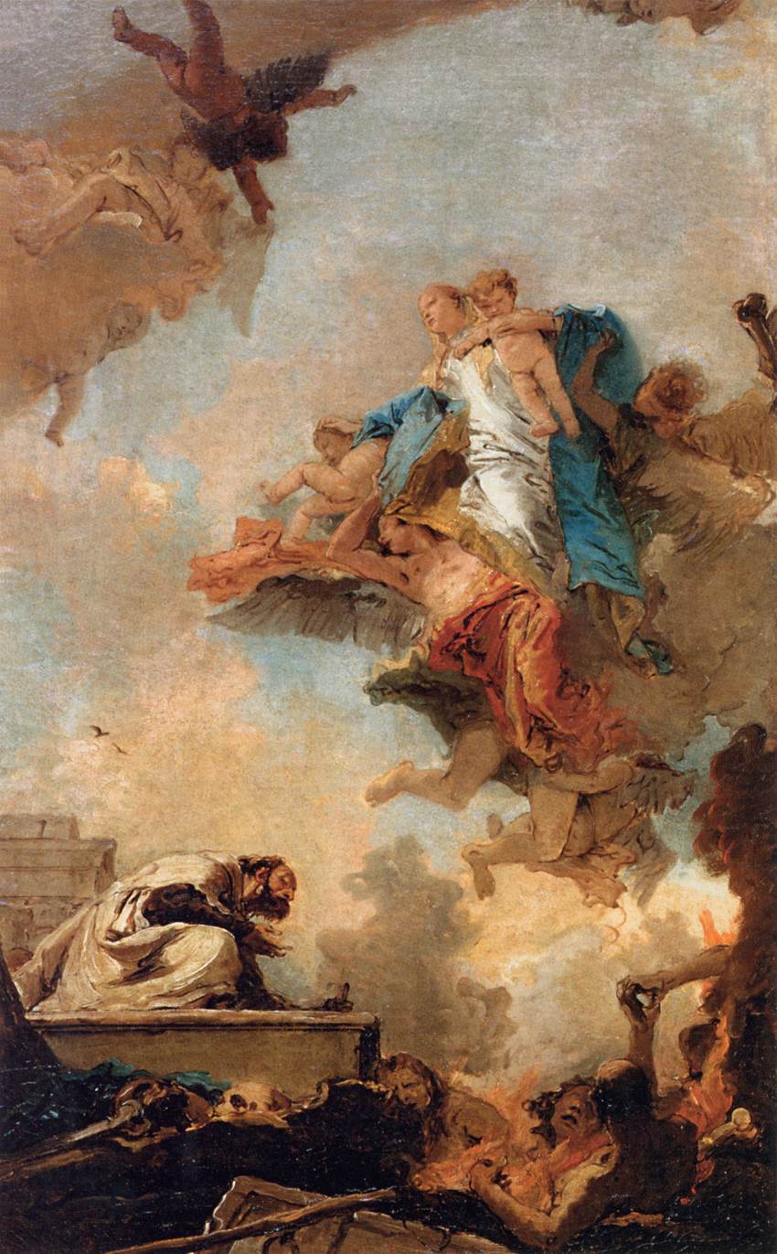 The Virgin of Mount Carmel appearing to Saint Simon Stock - Giovanni Battista Tiepolo