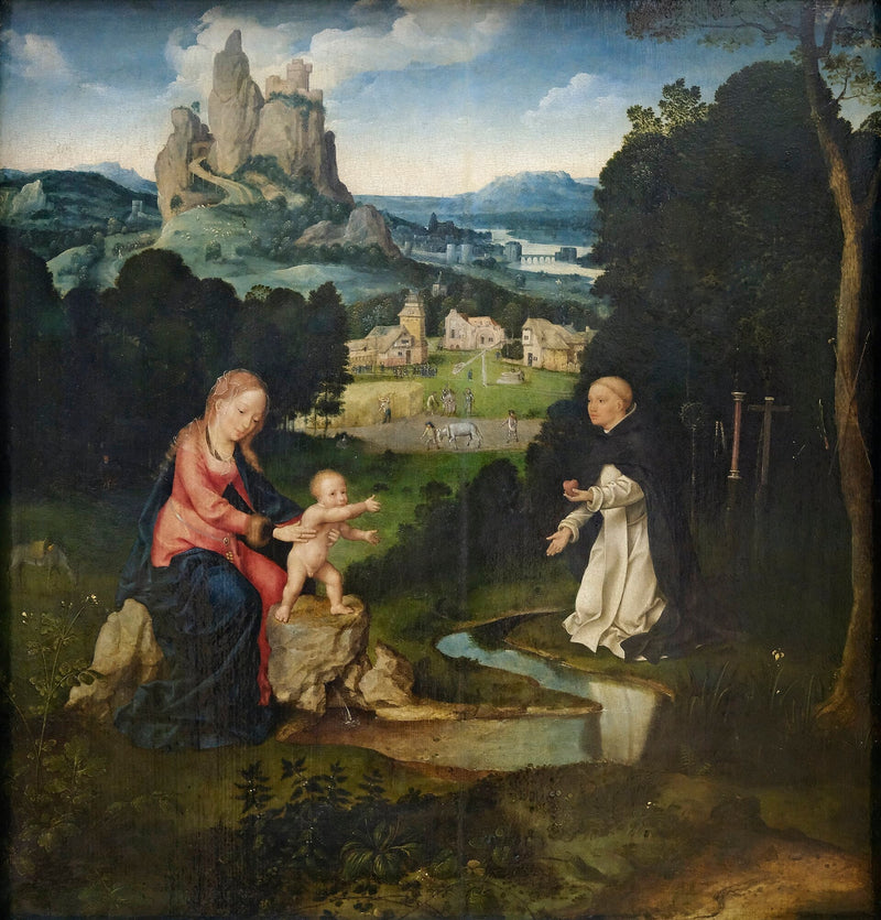 The Virgin and Child with a Dominican Offering His Heart - Joos van Cleve