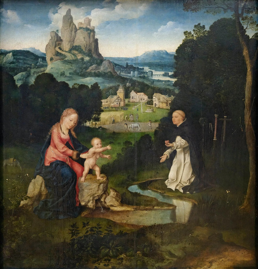 The Virgin and Child with a Dominican Offering His Heart - Joos van Cleve