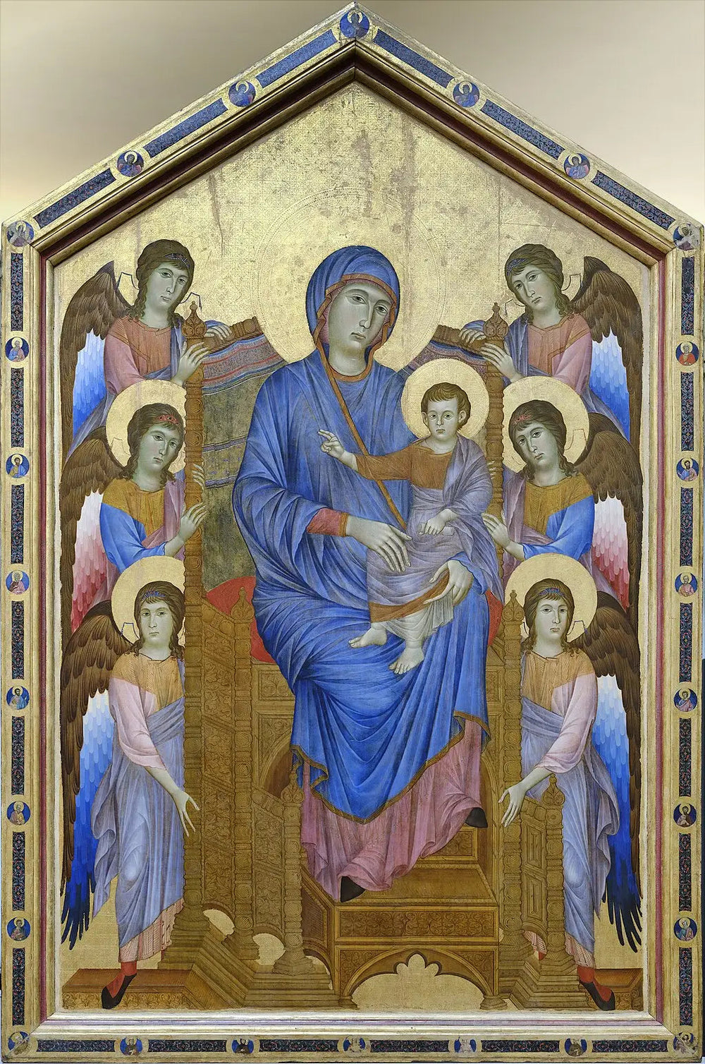 La Vierge et l'Enfant en majesté entourés de six anges - Cimabue image 1 reproduction réalisée par Alpha Reproduction