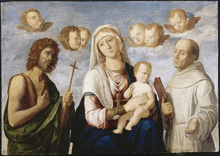 The Virgin and Child between Saint John the Baptist and Saint Francis - Cima da Conegliano