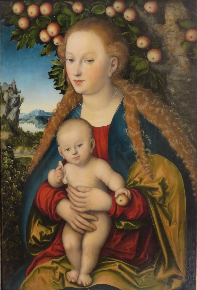 The Virgin and Child Jesus under the apple tree - Lucas Cranach the Elder