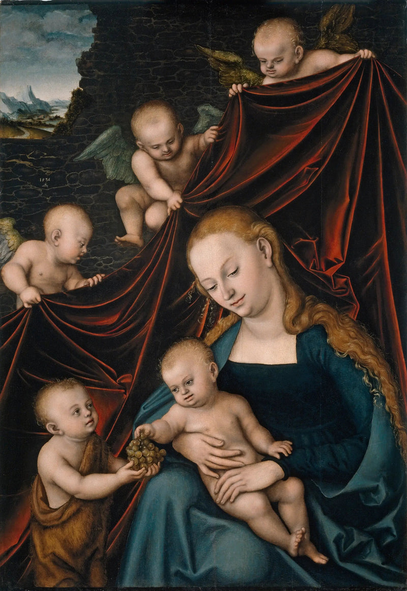 The Virgin and Child, Saint John and the Angels - Lucas Cranach the Elder
