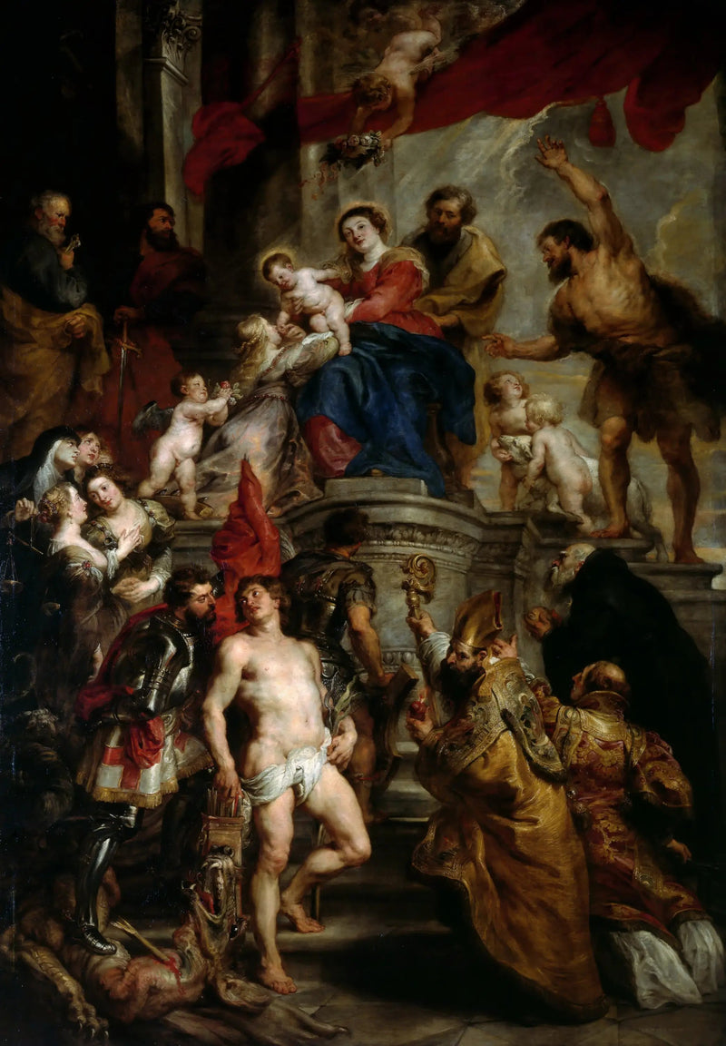 The Virgin and Child Enthroned with Saints - Peter Paul Rubens