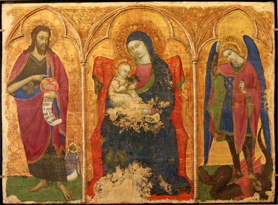 La Vierge et l’Enfant entre saint Jean Baptiste et saint Michel - Barnaba da Modena - Alpha Reproduction