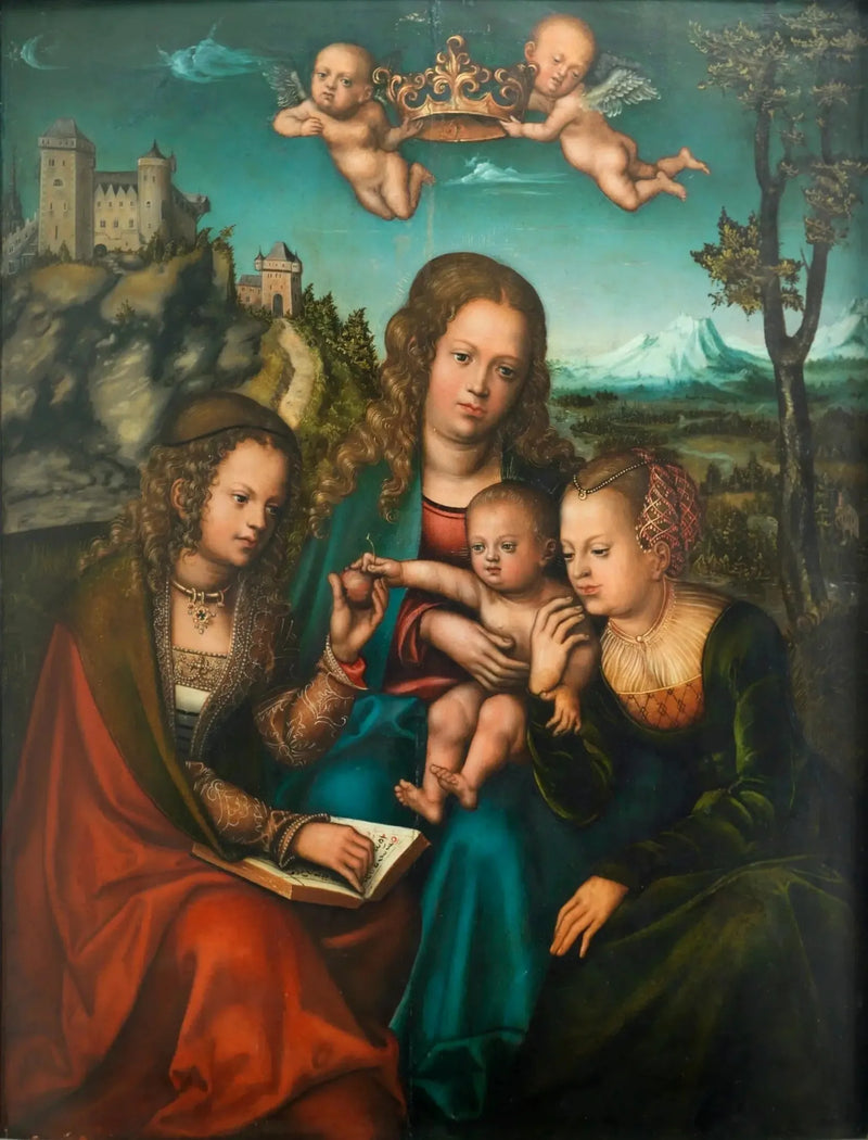The Virgin flanked by two saints - Lucas Cranach the Elder