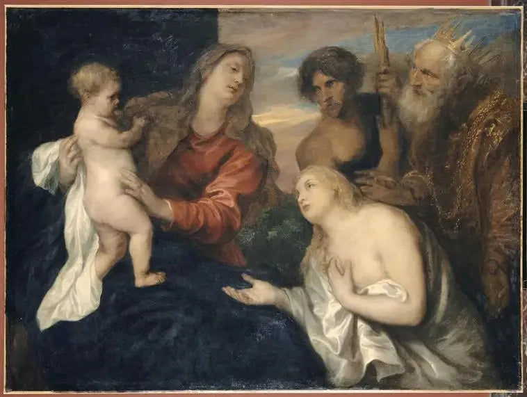 The Virgin, the Child Jesus and the Three Penitents - Antoine van Dyck