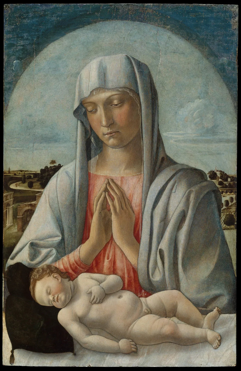 The Virgin Mary adoring the Sleeping Child Jesus - Giovanni Bellini