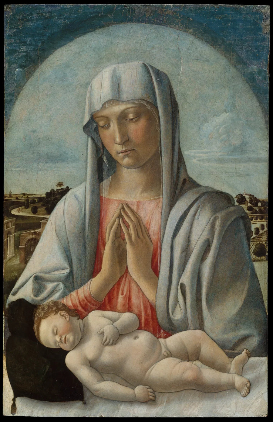 The Virgin Mary adoring the Sleeping Child Jesus - Giovanni Bellini