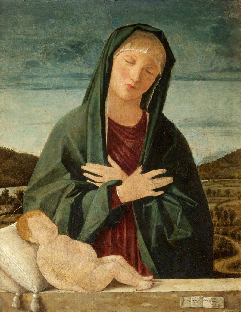The Virgin Mary Adoring the Sleeping Child Jesus - Cima da Conegliano