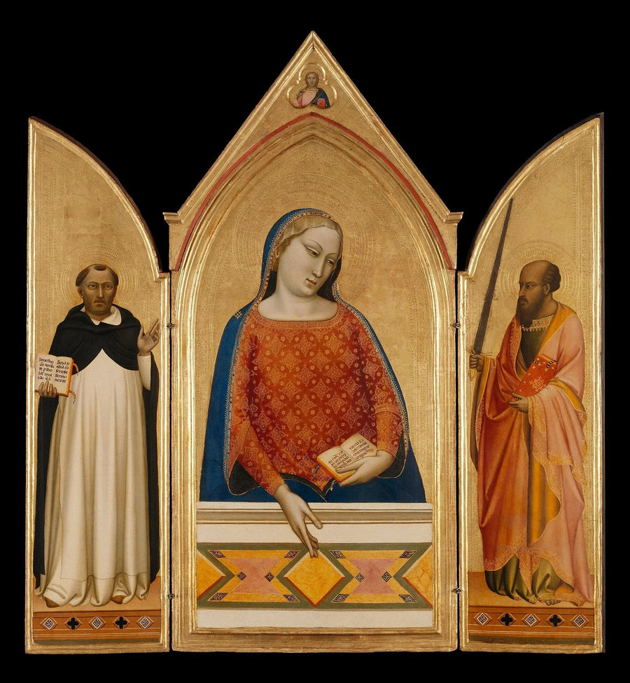 The Virgin Mary with Saints Thomas Aquinas and Paul - Bernardo Daddi