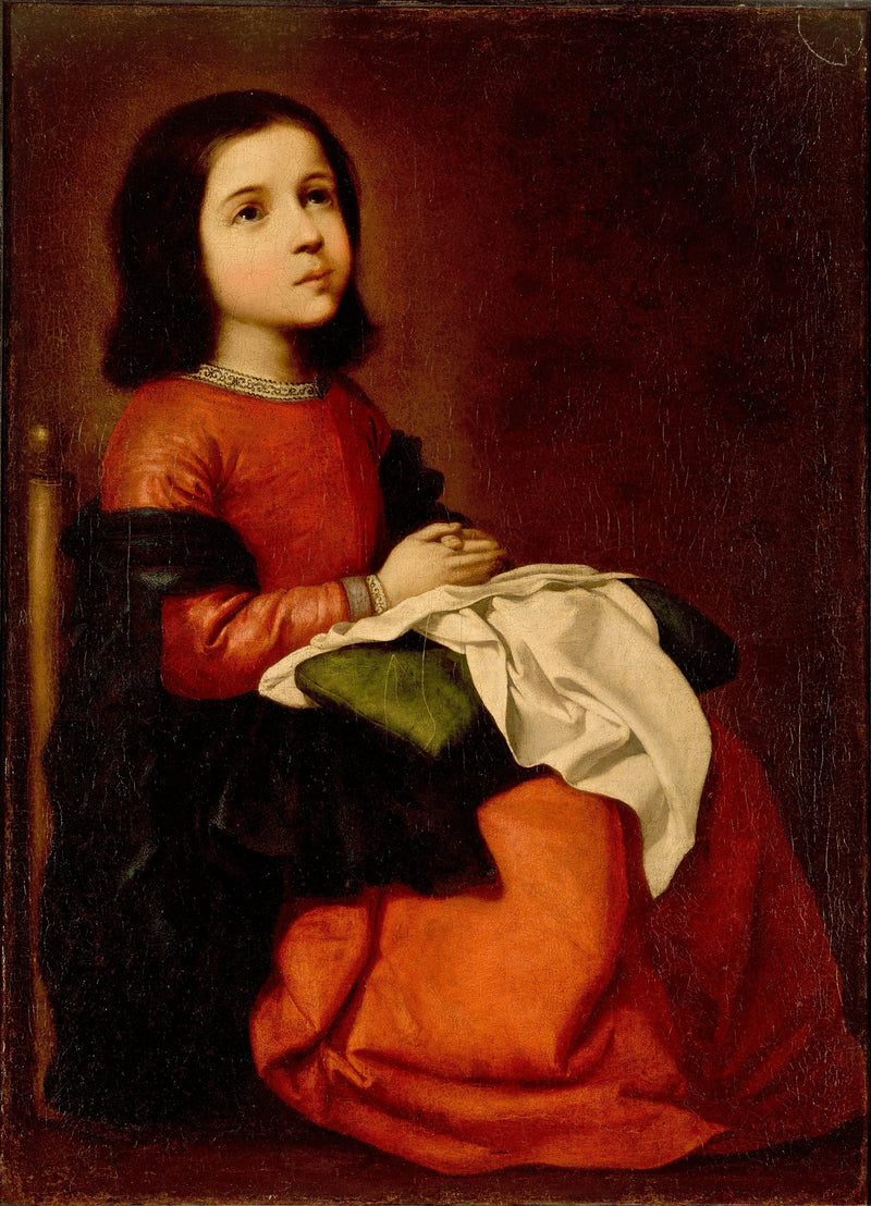 The Virgin Mary as a child praying - Francisco de Zurbarán