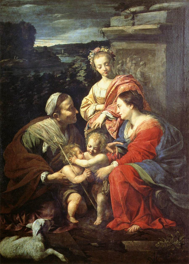 The Virgin Mary and the Child Jesus with Saint Elizabeth, Saint John the Baptist, and Saint Catherine - Simon Vouet