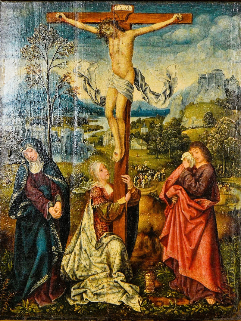 The Virgin, Mary Magdalene and Saint John at the foot of the Cross - Quentin Metsys