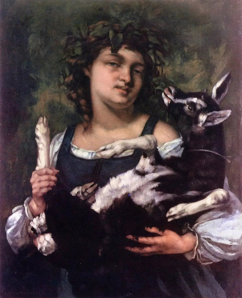 The Village Woman with Kid - Gustave Courbet