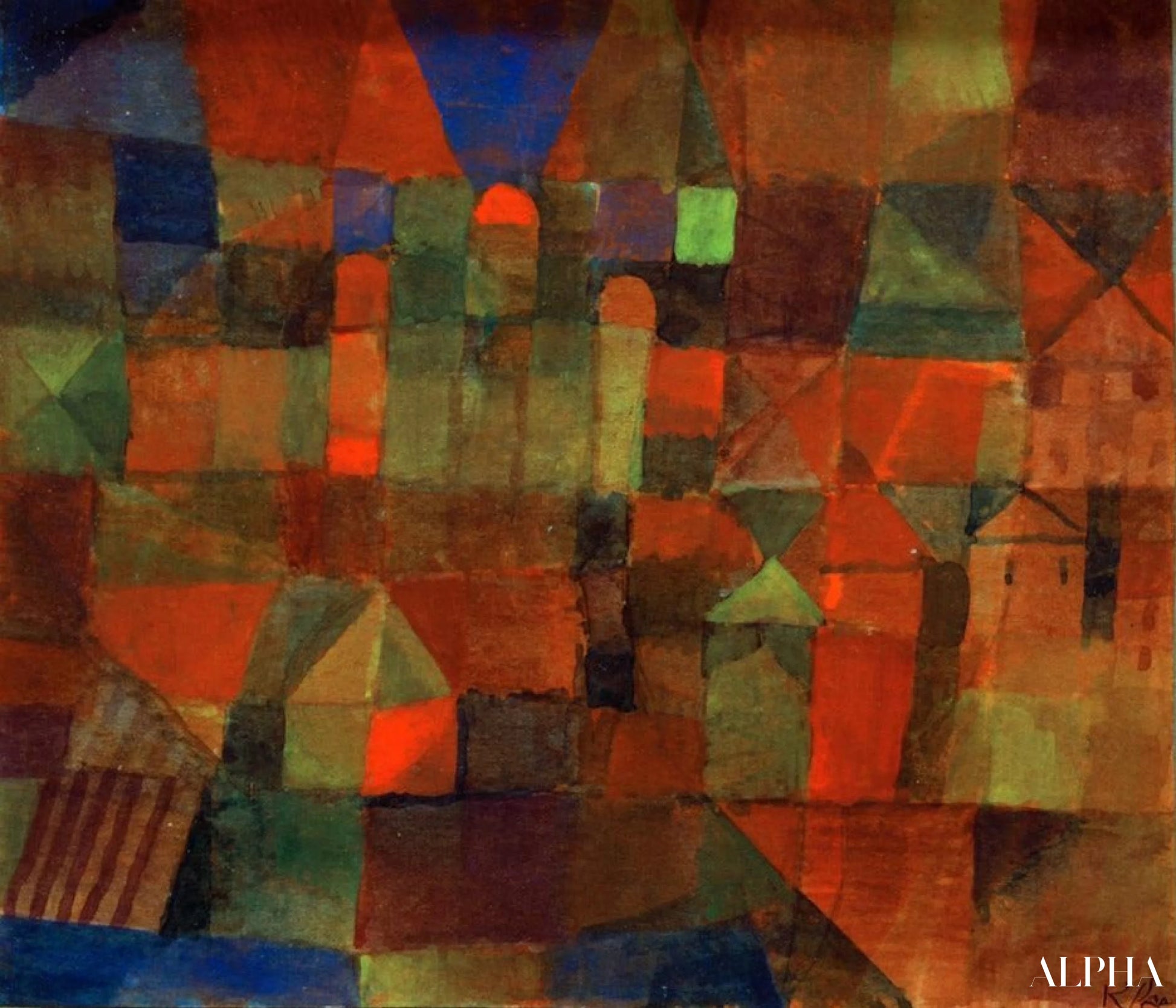 La ville aux trois dômes - Paul klee - Reproductions de tableaux et peintures haut de gamme