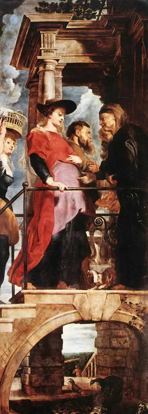 The Visitation (left panel of the triptych) - Peter Paul Rubens