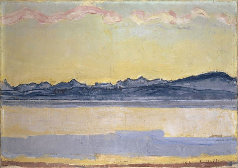 Lake Geneva and Mont Blanc Range at Dawn - Ferdinand Hodler