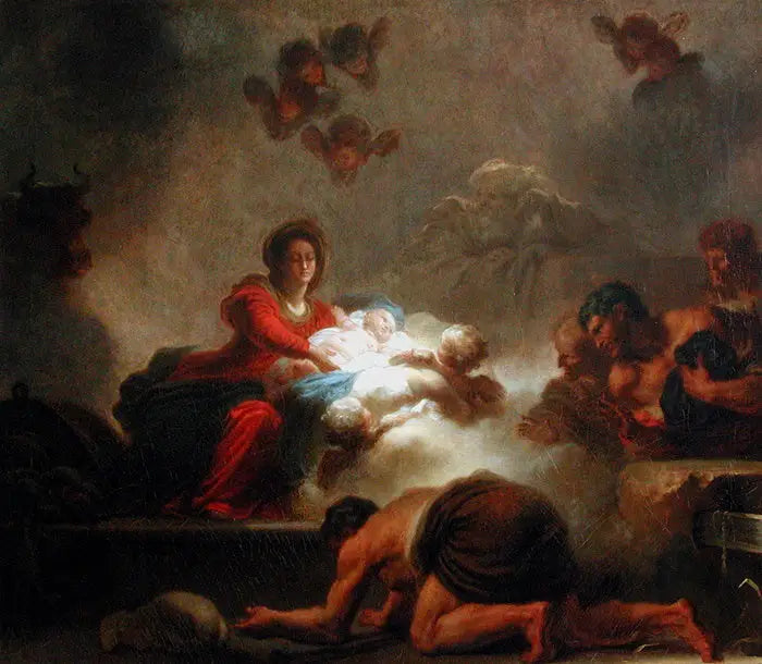 The Adoration of the Shepherds - Jean-Honoré Fragonard