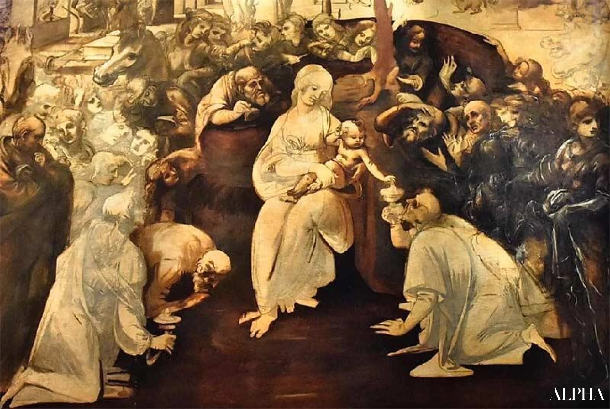The Adoration of the Magi - Leonardo da Vinci - High-end reproductions of paintings and artworks